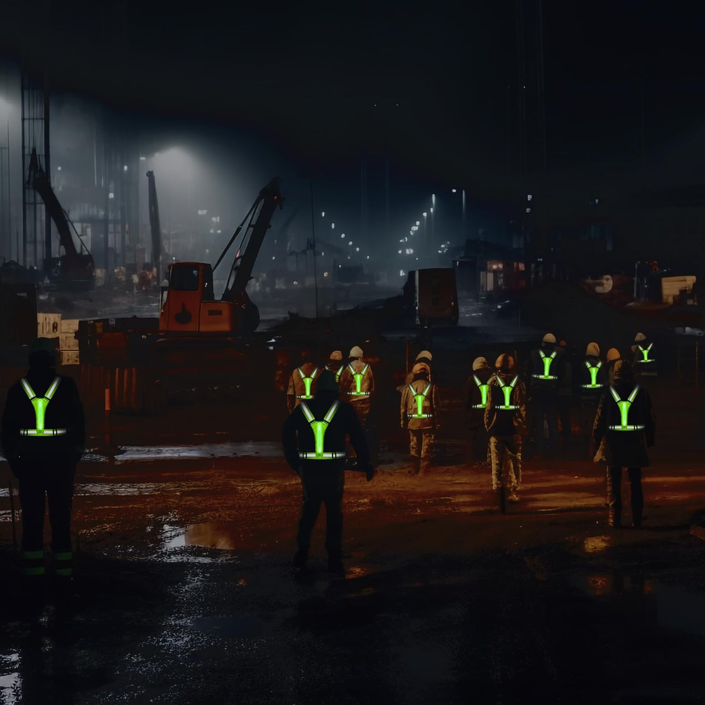 TRAYIU LED Reflective Vest Running Gear - USB Rechargeable Light Up High Visibility Vest with Waterproof Storage Bag for Walking Bike Night Worker,Adjustable Belt for Men Women Kids