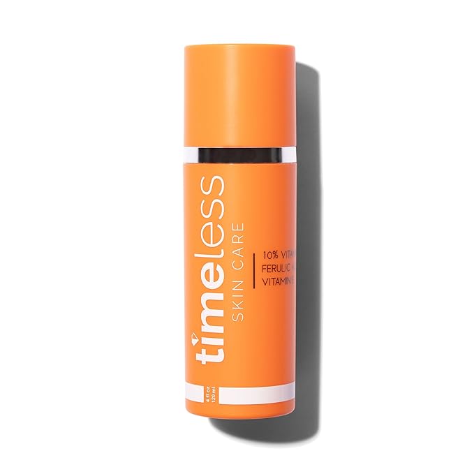 Timeless Skin Care Vitamin C Serum with Vitamin E & Ferulic Acid - Serum - for Oily & Dry Skin - Fragrance-Free - 4 Fl oz