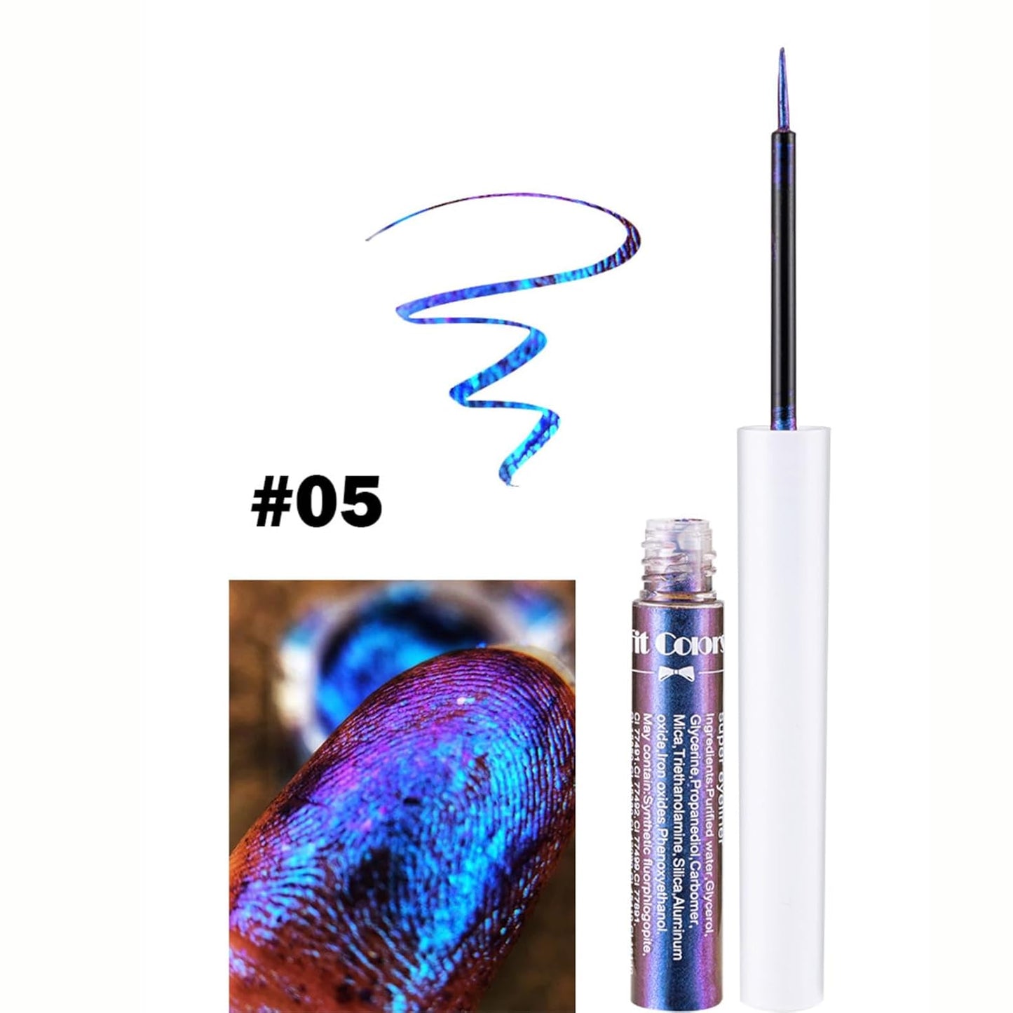 Corlo Glitter liquid eyeliner waterproof, Metallic Intense Color Shifting Colorful Eyeliner, Eyeliner Gel MultiColor Highly Pigmented Gift Kit for Women and Girls (06)