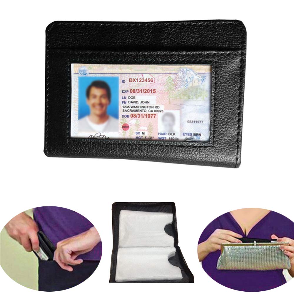 Paddsun Credit Card Holder Wallet RFID Blocking Leather Wallet for Men and Women with Zipper, Huge Storage Capacity