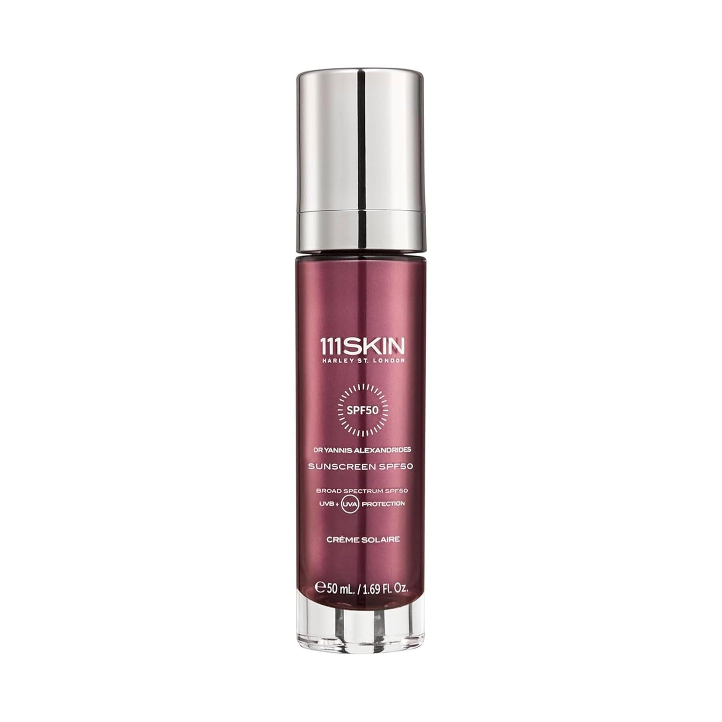 111SKIN Sunscreen SPF 50, Mineral Face and Non Greasy Sunscreen for Daily Use, Broad-Spectrum UVA/UVB and Blue Light Protection, Niacinamide and Polyglutamic Acid, 50 ml