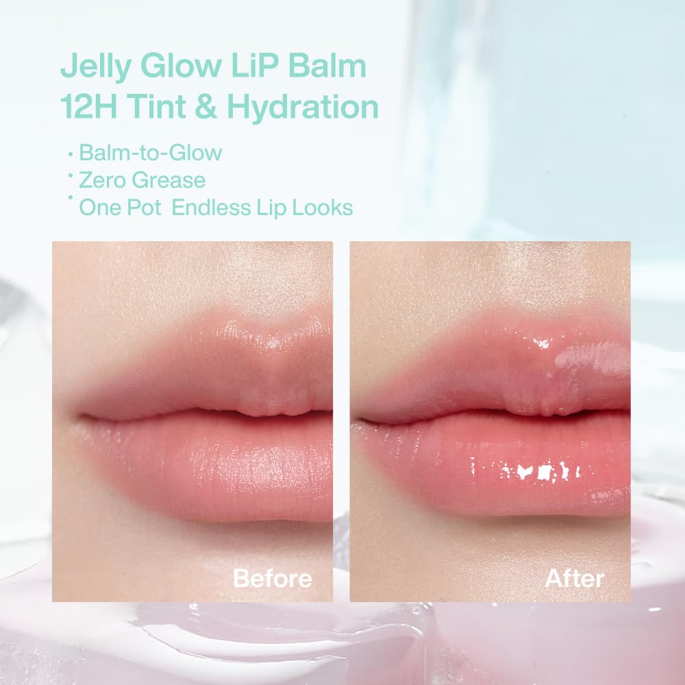 INTO YOU Frozen Glow Lip Balm, Hydrating Lip Gloss, Shine Finish, Nourishing Sheer Tint Pudding Pot with Vitamin E and Seed Oil, Plumping, Moisturizing Lip Makeup, 0.18oz, FB01 Pink Peach