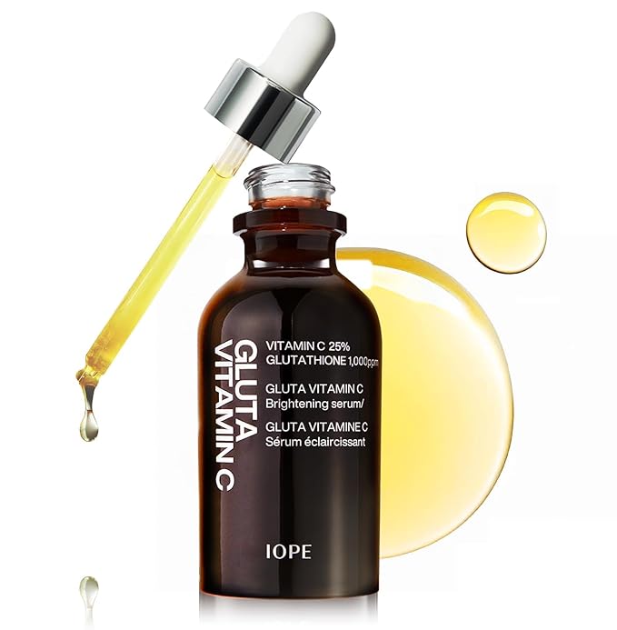 IOPE Gluta Vitamin C Brightening Serum | 25% Pure Vitamin-C and 1,000ppm Glutathione, Anti-Aging and Anti-Oxidant, Reduces Dark Spots, Korean Skincare, 0.78oz.