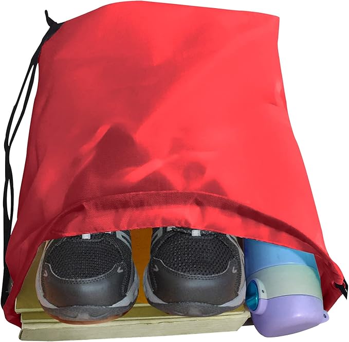 Drawstring Backpack Bulk 42 Pcs String Backpack Drawstring Bags Cinch Bag Sackpack for Men Women Gym (Red)