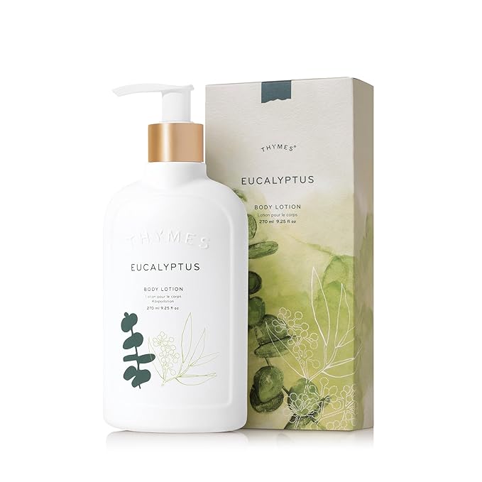 Thymes Eucalyptus Body Lotion - Shea Butter Lotion wIth Vitamin E, jojoba Oil, and Honey for Skin Care Routine - Body and Hand Lotion for Women & Men (9.25 fl oz)