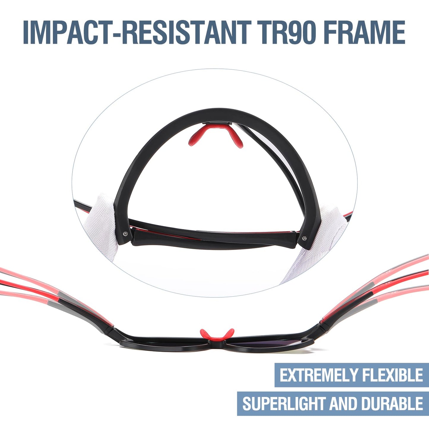 DUCO Kids Sunglasses Youth Baseball Sun Glasses Lightweight TR90 Frame UV400 Sports Cycling Shades for Boys Girls DK268