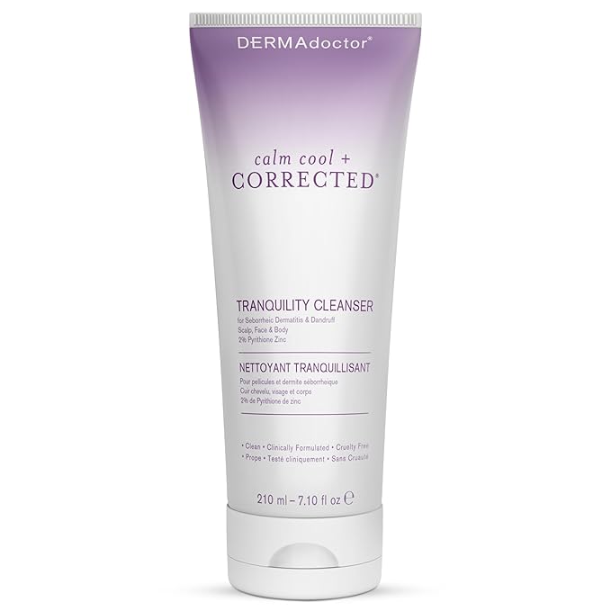 DERMAdoctor Tranquility Cleanser Dermatologist Formulated 2% Pyrithione Zinc for face body & Scalp - 7.10 oz