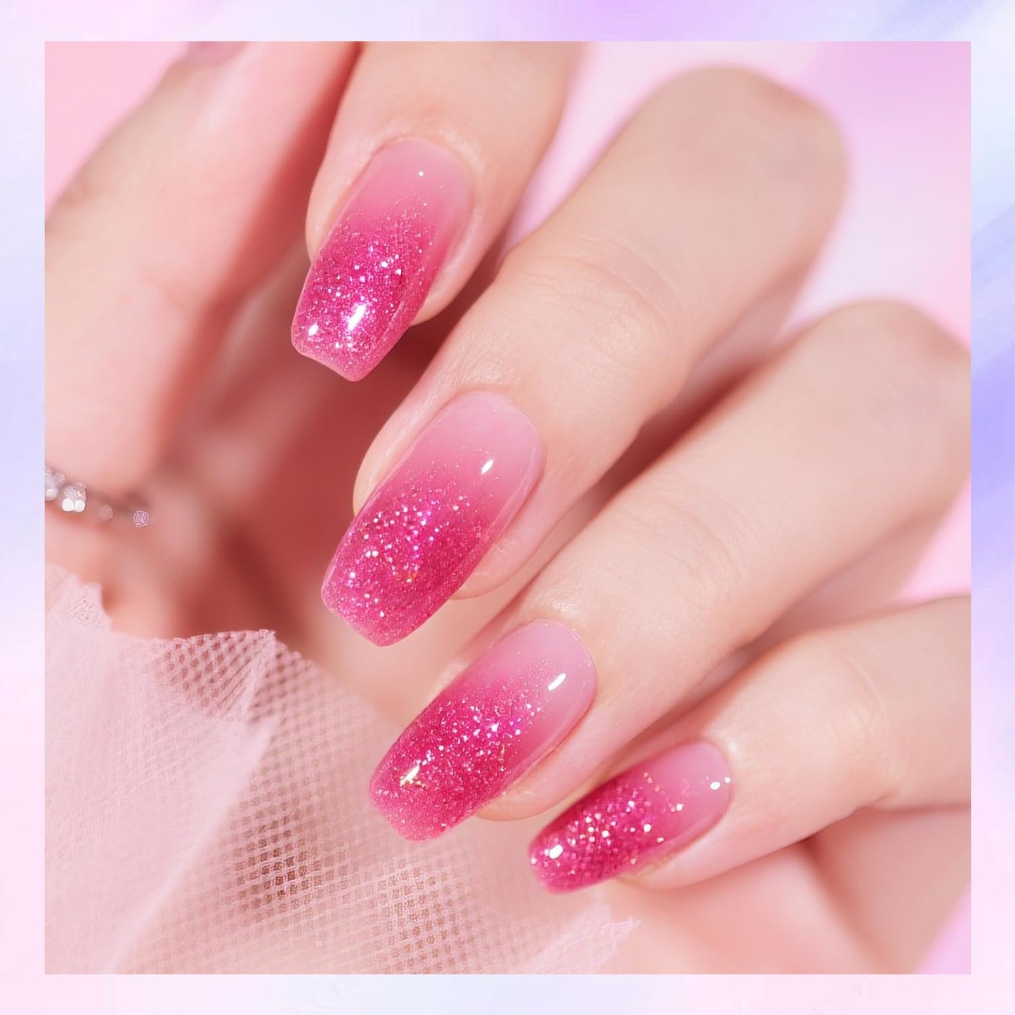 16.5ml Glitter Nail Polish, Shine Glitter Quick Dry, Natural Lustrous Enamel, Match Any Color for DIY Manicure & Pedicure