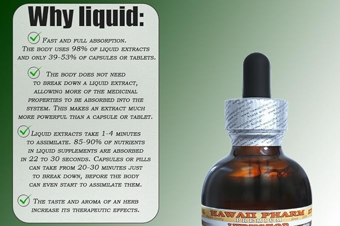 Hawthorn Alcohol-Free Liquid Extract, Hawthorn (Crataegus Laevigata) Dried Leaf and Flower Glycerite Hawaii Pharm Natural Herbal Supplement 2x2 oz