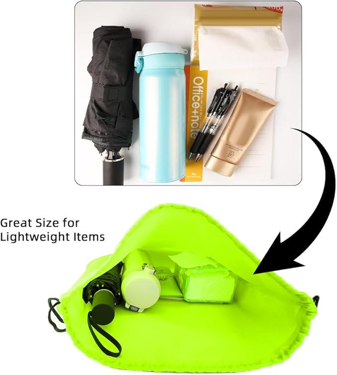 GoodtoU Drawstring Backpacks, 100 Pieces Drawstring Bags Nylon Backpack for Sport, Traveling, Team (Fluorescent Green)