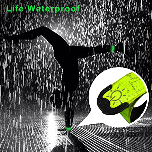 TRAYIU LED Safety Wristband Lights - 2 Pack Rechargeable Light Up Arm Ankle Band Kids Magic Slap Glow Bracelets Reflective Belt High Visibility for Night Cycling Walking Joggers Running Gear