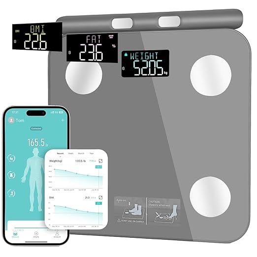 Scale for Body Weight and Fat Percentage, 8 Electrodes High Precision Digital Scale for BMI 20 Body Composition Measurement, Bathroom Smart Scales