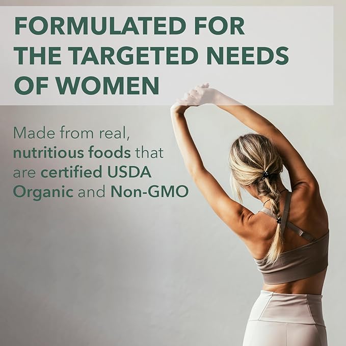 PlantFusion Organic Multivitamin for Women - One Daily Whole Food Blend Women's Multivitamin - Vegan, Non-GMO, Gluten Free & Dairy Free - 60 Tablets (2 Month Supply)