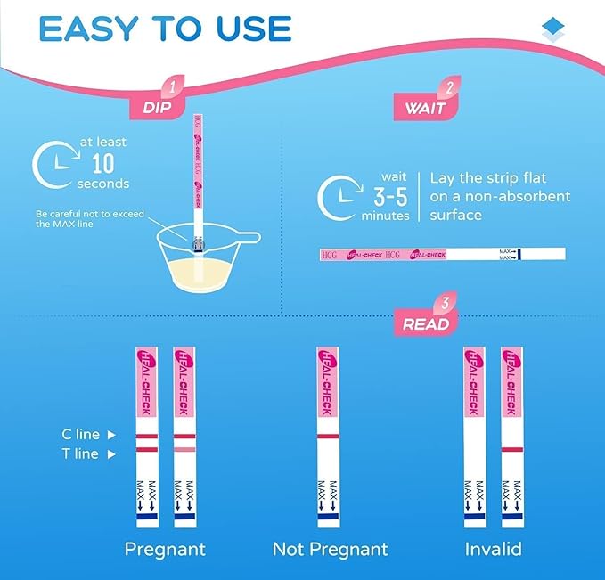 Pregnancy Tests with Cup, HEAL-CHECK Bulk Pregnancy Test Strips for Home Detection, Over 99% Accuracy, Individually Wrapped, 5mm Width HCG Test Kit, Fertility Value Pack, FSA HSA Eligible, 70 Count