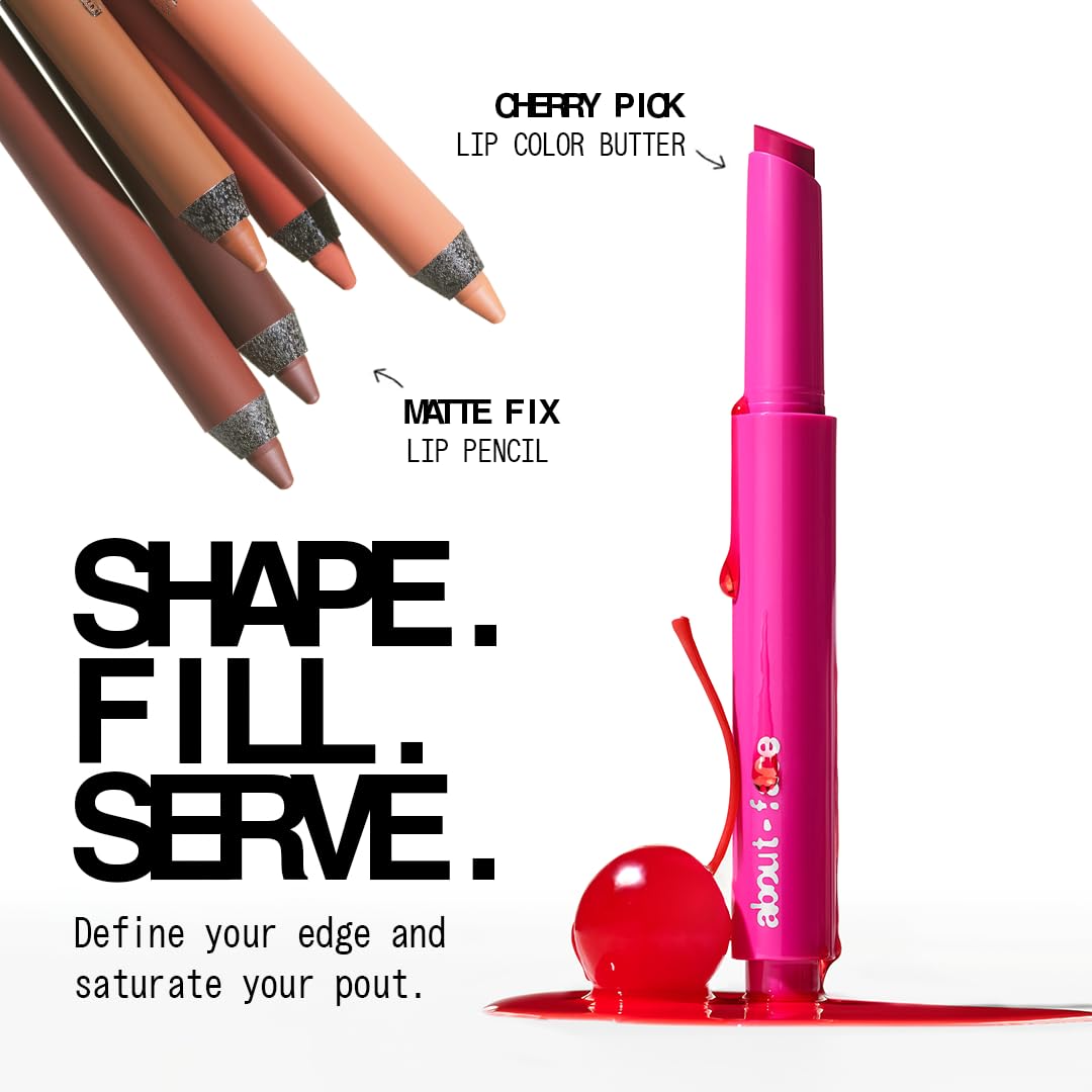 about-face Matte Fix Lip Pencil Incinerate – Long-Wear, Creamy Matte Lip Liner with Hyaluronic Acid & Vitamins C & E – Vegan, Cruelty-Free, Clean Beauty – 0.042 oz (Cinnamon)