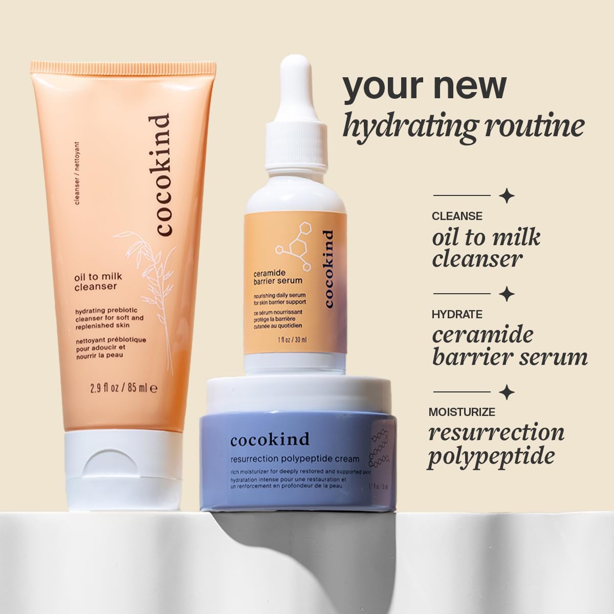 Cocokind Ceramide Barrier Serum, Hydrating Serum to Reduce Dryness, All Skin Types including Sensitive Skin, Fragrance Free, Cruelty Free, 1 fl oz (Trio Pack)