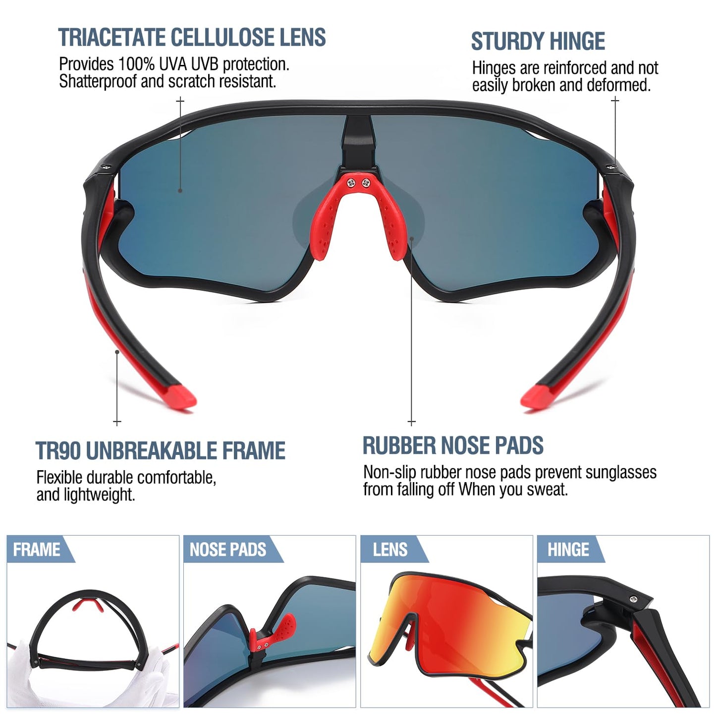 DUCO Kids Sunglasses Youth Baseball Sun Glasses Lightweight TR90 Frame UV400 Sports Cycling Shades for Boys Girls DK268