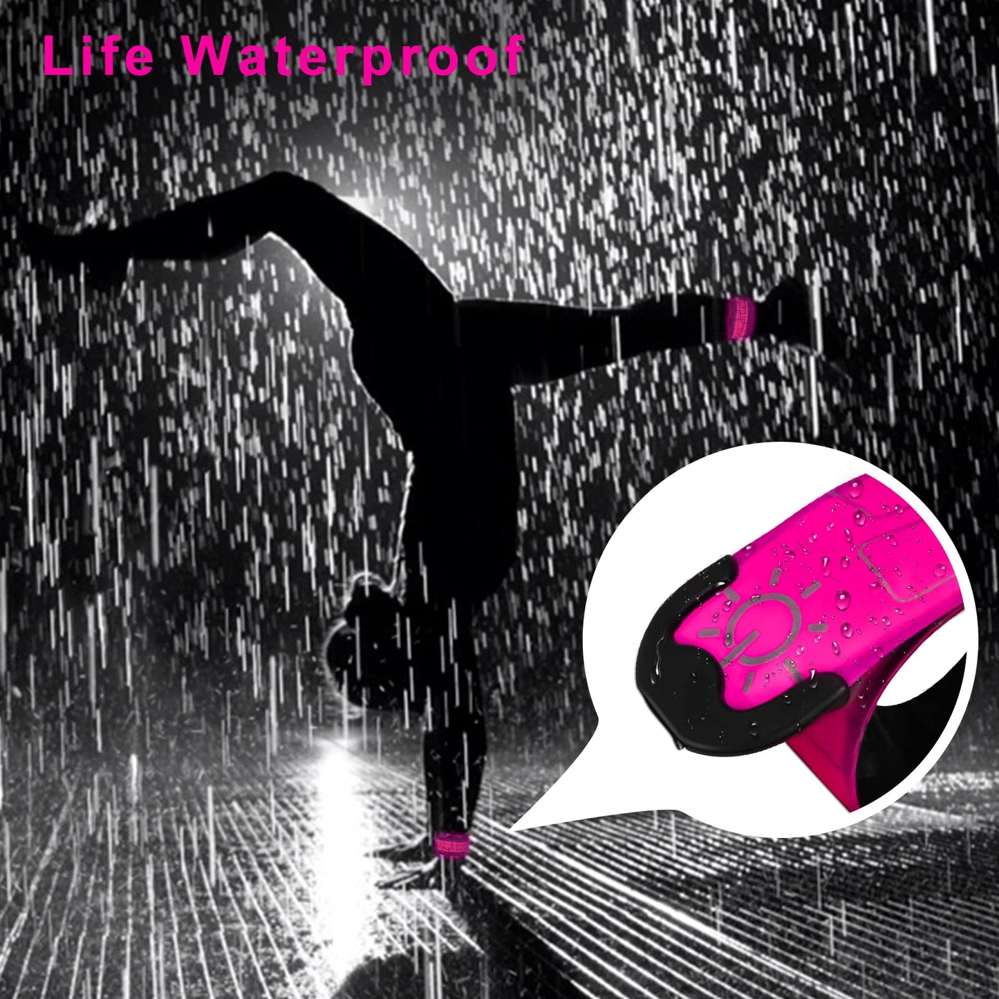 TRAYIU LED Safety Wristband Lights - 2 Pack Rechargeable Light Up Arm Ankle Band Kids Magic Slap Glow Bracelets Reflective Belt High Visibility for Night Cycling Walking Joggers Running Gear