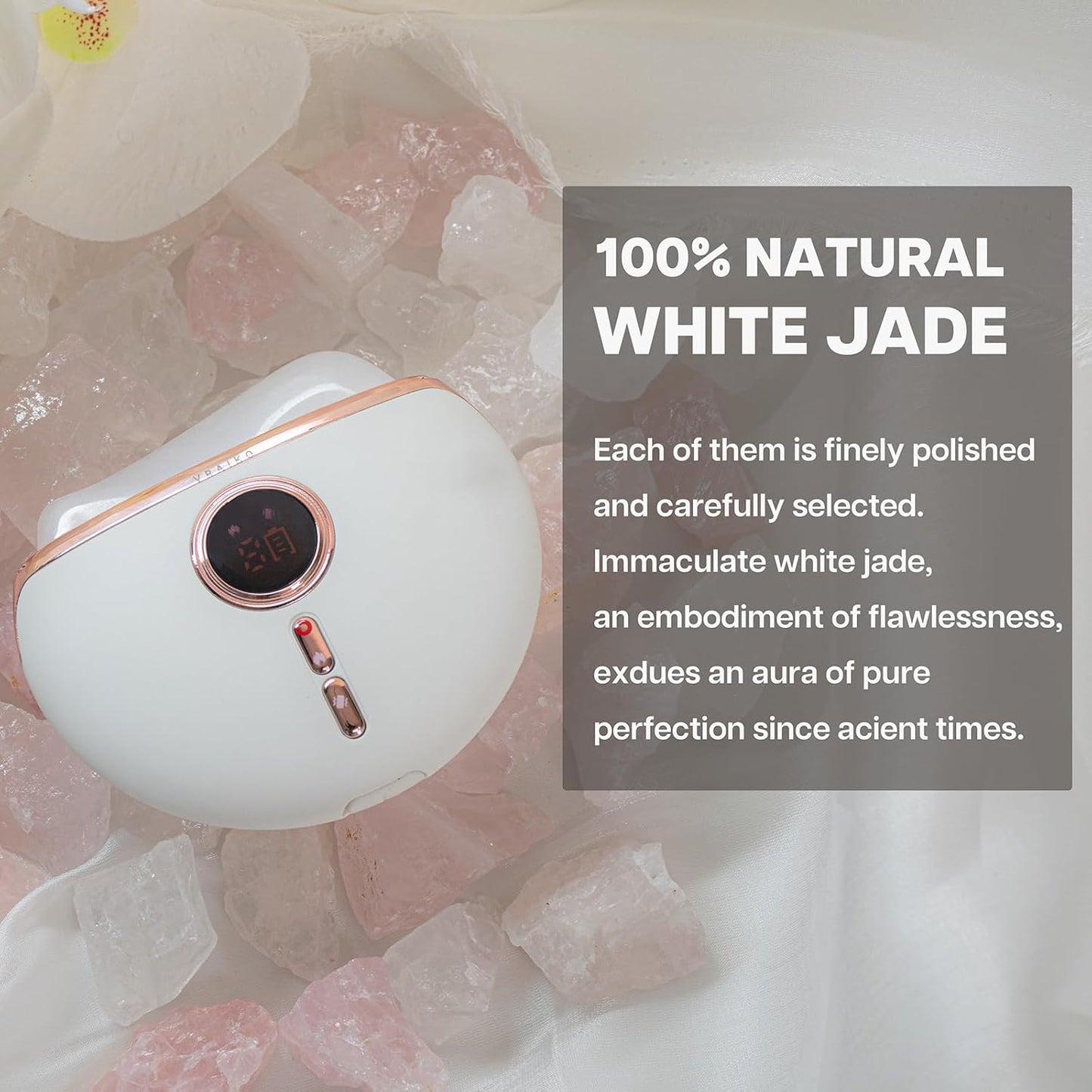 Aurora LED Gua Sha Device, Jade Stone Gua Sha Facial Tool with Heat and Vibration, Face Massager for Anti-Aging Wrinkles Puffiness Skin Rejuvenation and Toning (Aurora)