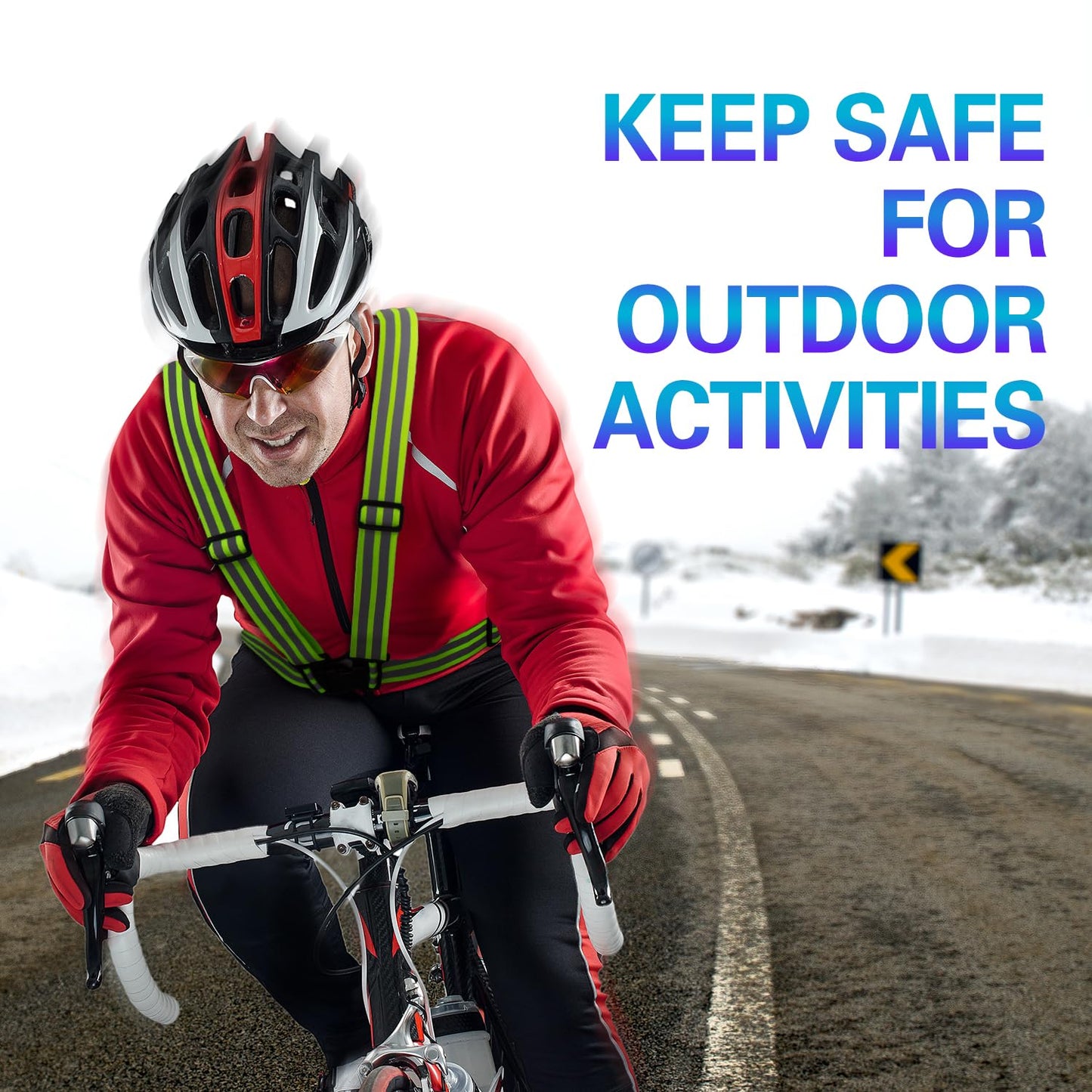 GoxRunx Reflective Running Vest Gear with Reflective Bands for Women Men Safety Reflective Vest for Walking Running Cycling at Night (Green Belt)