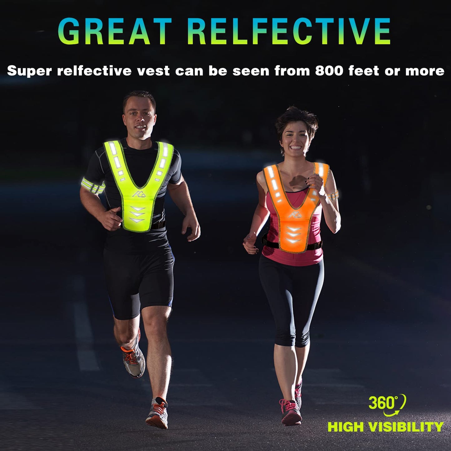 GoxRunx Reflective Running Vest Gear for Women Men Kids, Safety Reflective Vest for Night Cycling Walking Bicycle (Orange)