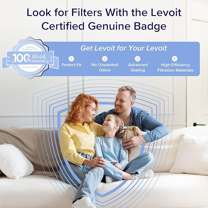LEVOIT Air Purifier for Home Bedroom, Quiet Cleaner with Washable Pre-Filter for Allergies, Smoke, Dust, Pollen, AHAM VERIFIDE, Odor Eliminators for Large Room, Pet Hair Remover, Vital 100, White