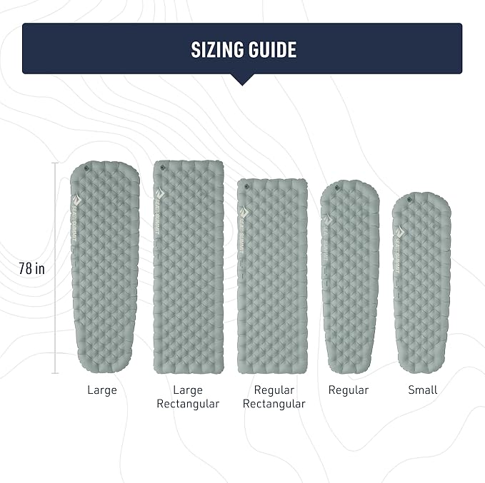 Sea to Summit Ether Light XR Insulated Sleeping Pad, Tapered - Regular (72 x 21.5 x 4 inches)