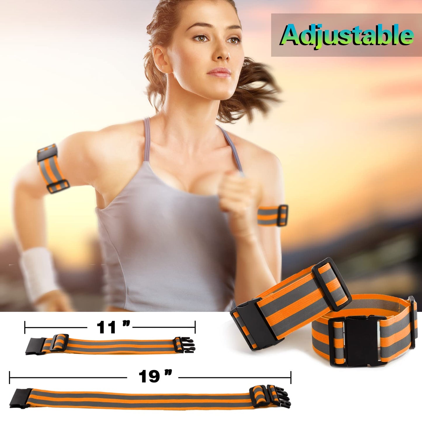 GoxRunx Reflective Running Vest Gear for Women Men Kids, Safety Reflective Vest for Night Cycling Walking Bicycle (Orange)