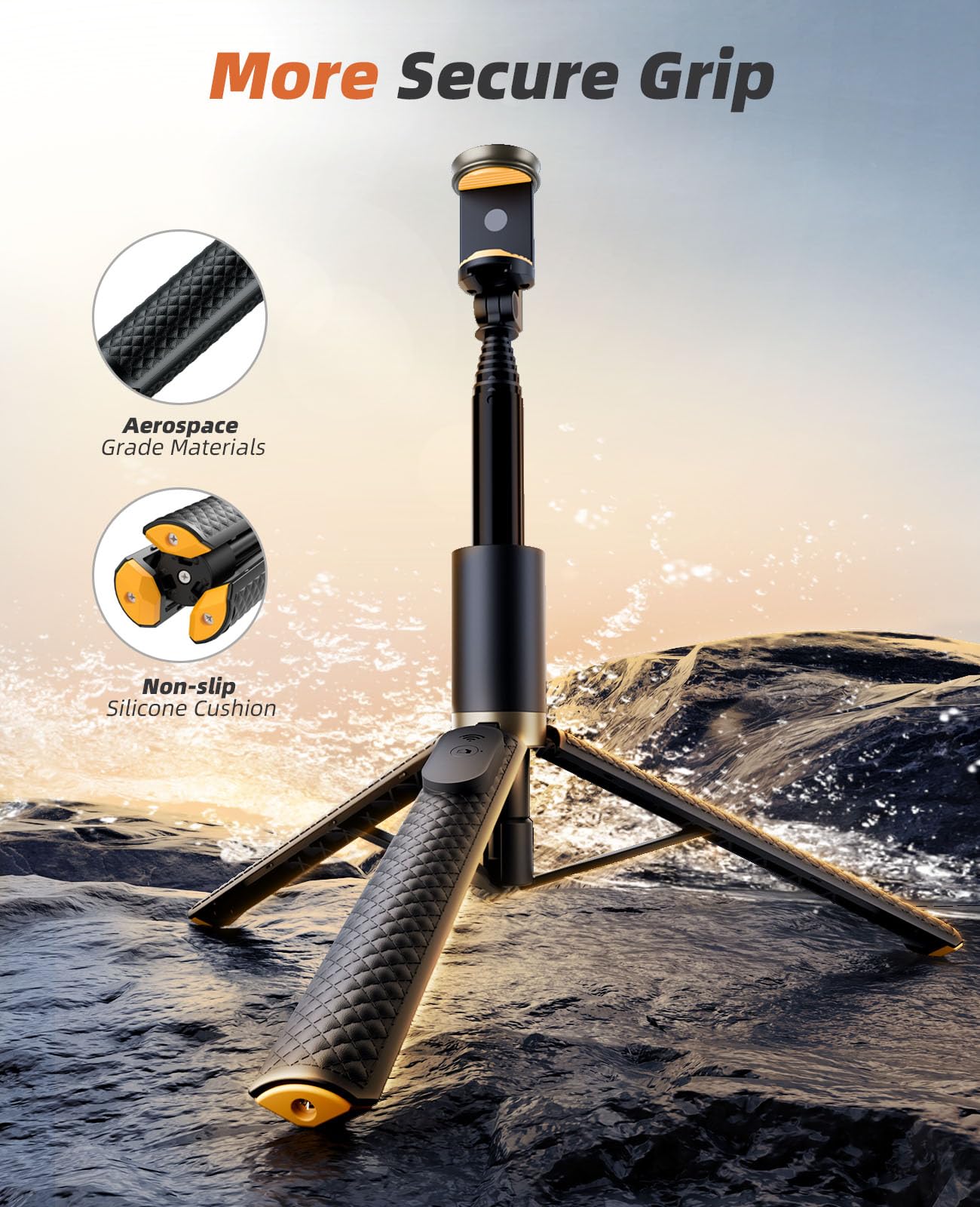 62" Phone Tripod & Selfie Stick, Tripod for iPhone with Remote, Portable, Lightweight Travel Stand for Selfies Video Recording Vlog, Extendable Stand Compatible with iPhone Android