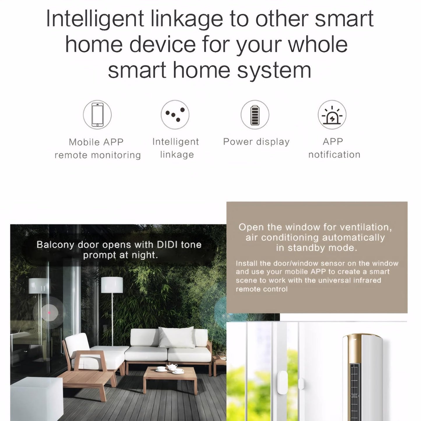 Sanofuturion Smart WiFi Door/Window Sensor | Tuya Smart Alarm, Wireless Entry Detector with Real-Time Alerts, Compatible with Alexa/Google Home, No Hub Required (1Pack)