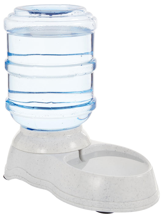 Amazon Basics Gravity Pet Water Dispenser for Cat, Dog, 1 gallon Capacity, Small, Gray
