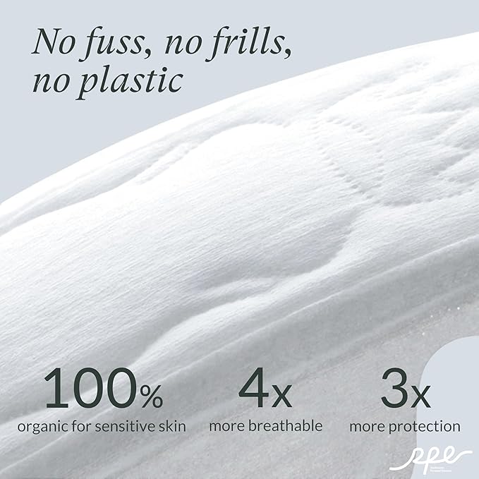100% Organic Overnight Pads for Women, Ultra Thin Extra Heavy Flow Menstrual Sanitary Napkins with Wings Cotton Extra Coverage Period-Pads Super Absorbency Feminine Pad (Overnight, Size 5, 36 Ct)