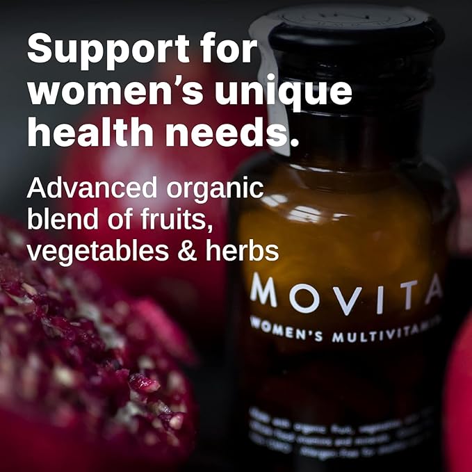 Movita Women’s Daily Multivitamin Bottle & Pouch Bundle - Organic Fermented Whole Foods for Enhanced Energy, Immunity & Vitality - Vegan, Gluten-Free, Non-GMO