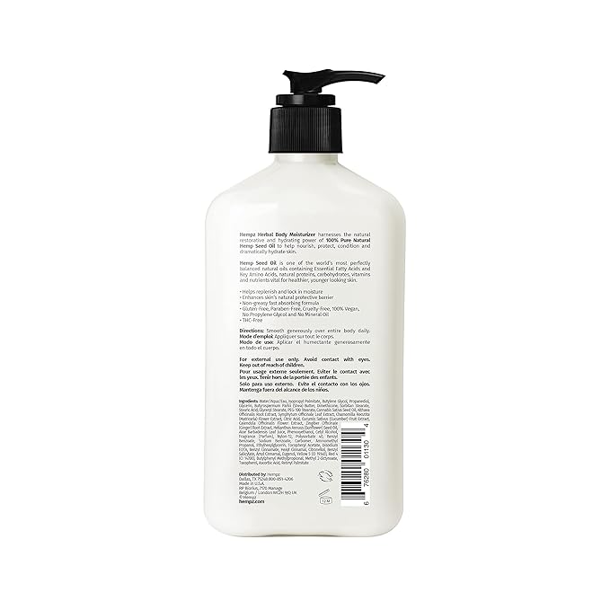 Hempz Original, Natural Hemp Seed Oil Body Moisturizer with Shea Butter and Ginseng, Original Scent, Floral Banana, 17 Fl.Oz ( Packaging may vary )