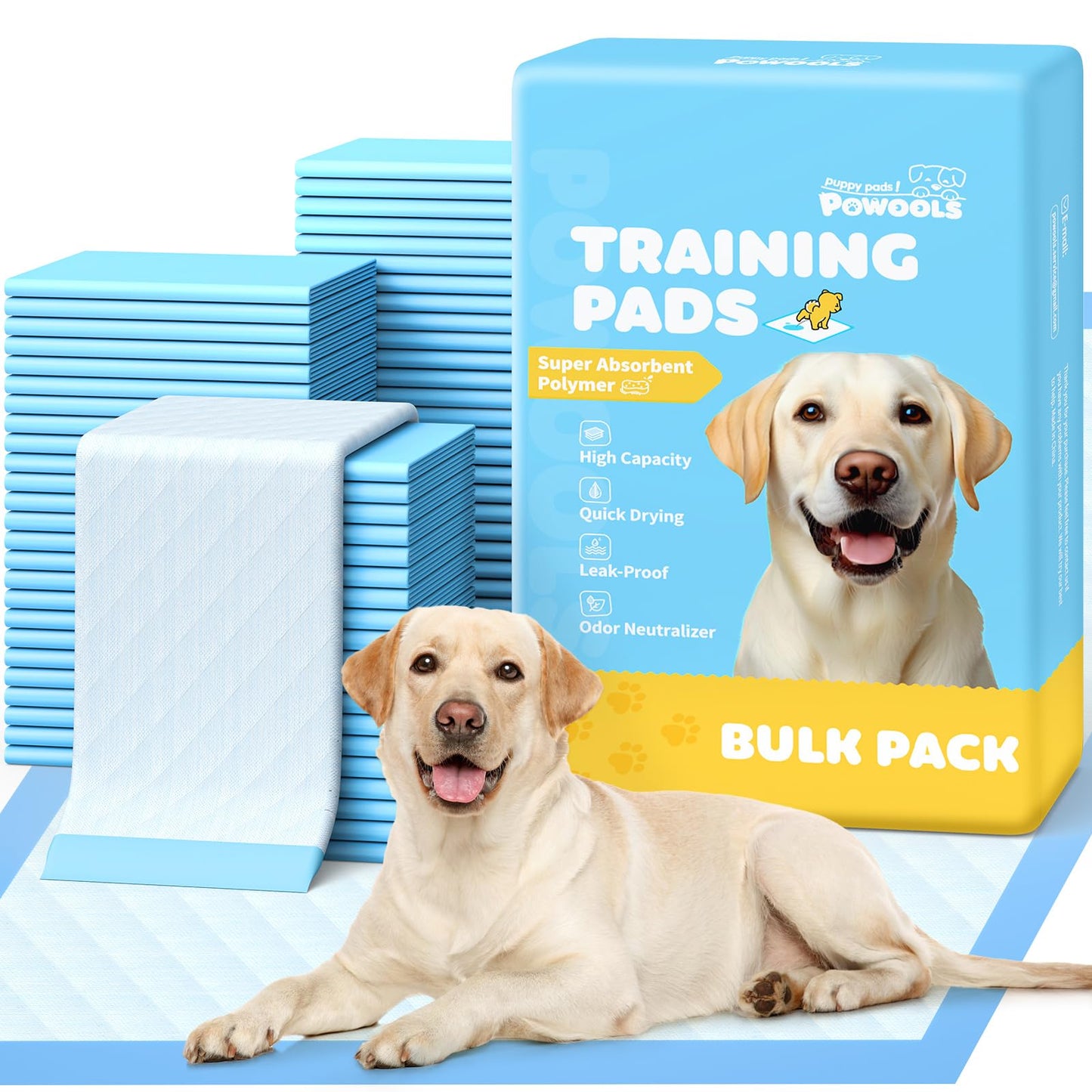 100-Pack X-Large Puppy Pads - 34'' x 28'' Pee Pads for Dogs Potty Training with Leak-Proof Quick-Dry Design, 6-Layer Dog Pads Extra Large, Blue
