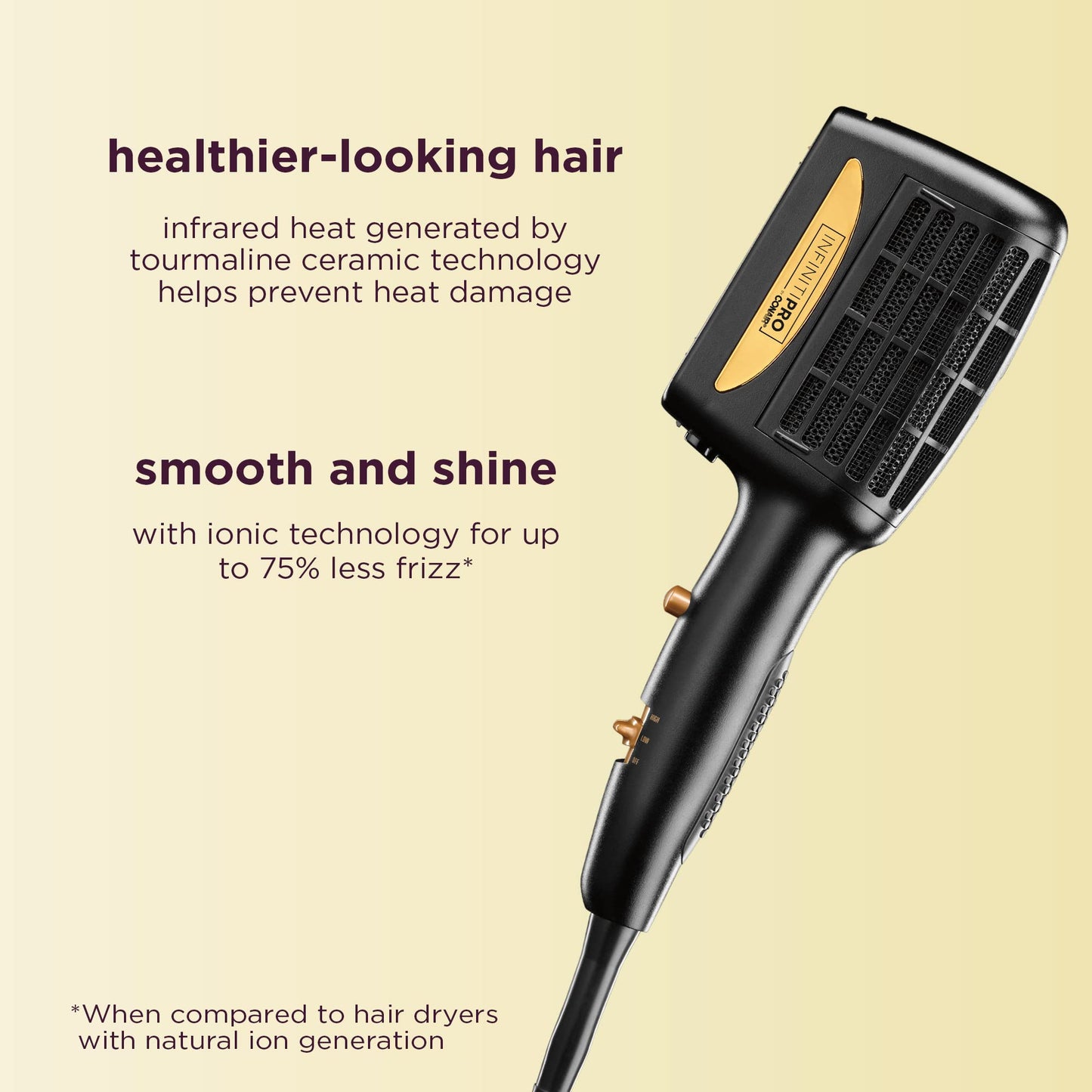 INFINITIPRO BY CONAIR 3-in-1 Styling Hair Dryer, 1875W Hair Dryer and 3 Attachments