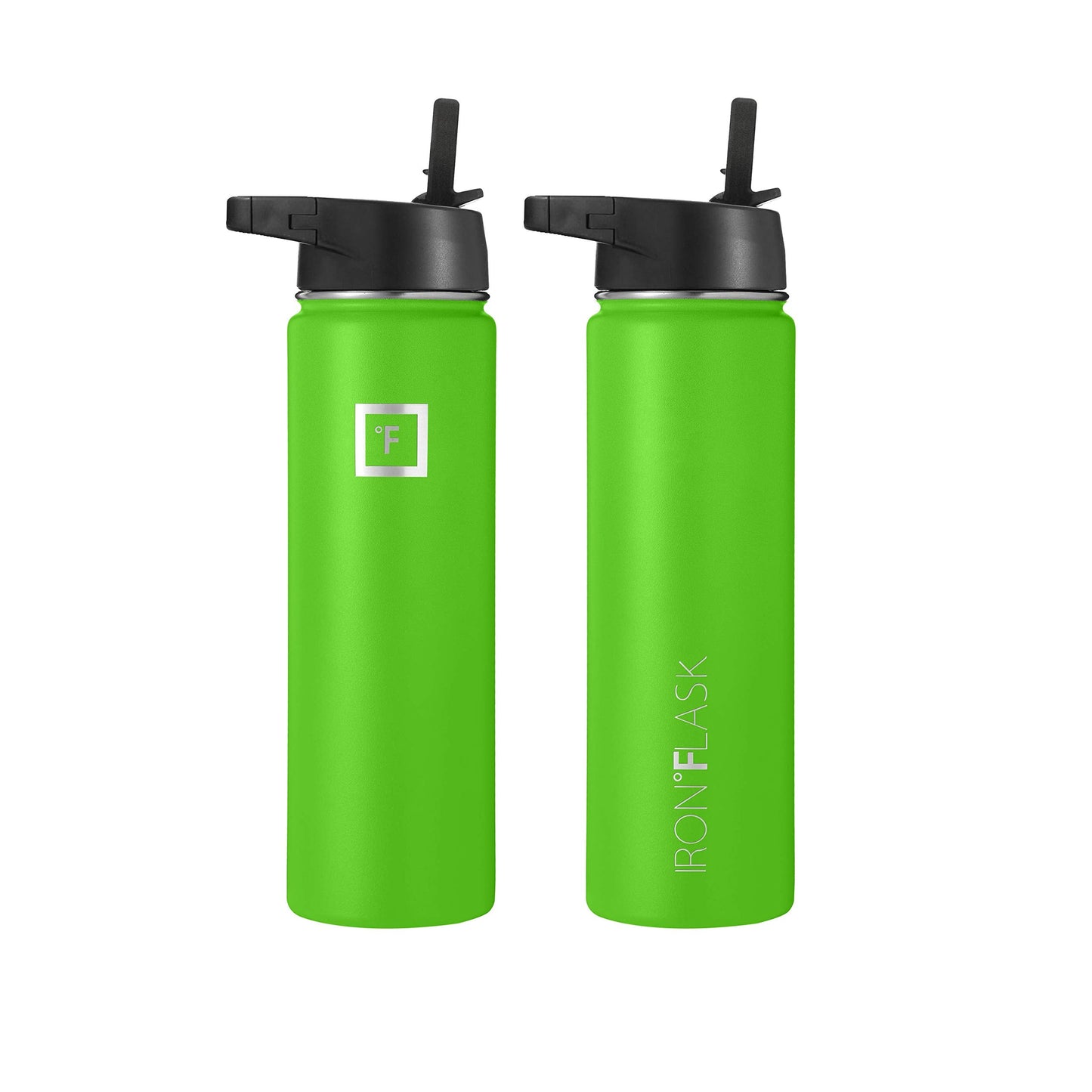 Iron Flask Sports Water Bottle - 22 Oz, 3 Lids (Straw Lid), Vacuum Insulated Stainless Steel, Hot Cold, Modern Double Walled, Simple Thermo Mug, Hydro Metal Canteen (Kiwi Green)