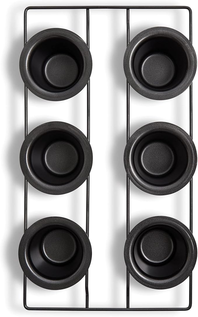 Mrs. Anderson's Baking 6-Cup Popover Pan, Carbon Steel with Non-Stick Coating, PFOA Free, 15.75 x 9 x 2.25-Inches