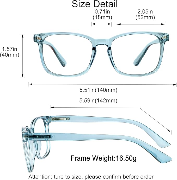 YEIN Bifocal Reading Glasses with Blue Light Blocking Lenses, Bifocal Reader for Women and Men, Vintage Square frame with Spring Hinge (+0.50/+2.50 magnification)