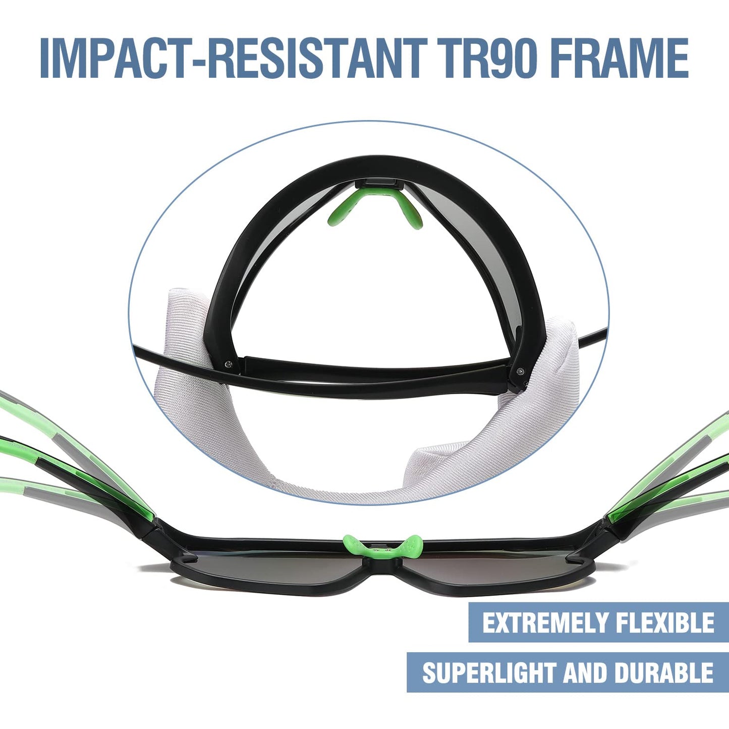 DUCO Kids Sunglasses Youth Baseball Sun Glasses Lightweight TR90 Frame UV400 Sports Cycling Shades for Boys Girls DK268