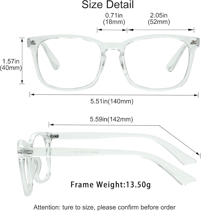 YEIN Bifocal Reading Glasses with Blue Light Blocking Lenses, Bifocal Reader for Women and Men, Vintage Square frame with Spring Hinge (+0.50/+2.50 magnification)