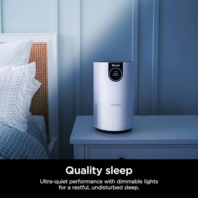 Shark Air Purifiers for Bedroom, Office, Dorm, Small Room, HEPA Air Filter, Odor Eliminator, Covers Up To 500 SQ FT, Air Filtration Removes Smoke, Dust, Allergens, Pet Dander, and Pollutants, HP102