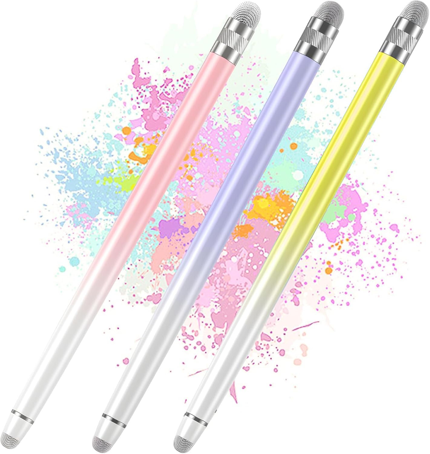 Bopomofo 3PCS Stylus Pen for Touchscreen,Stylus Pen for iPhone/iPad/Tablet Android/Microsoft/Surface,Compatible with Touch Screens(Purple/Pink/Yellow)