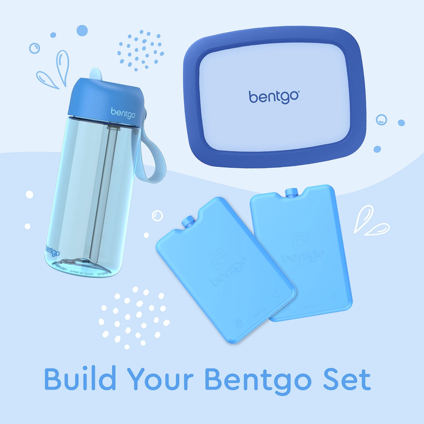 Bentgo Kids Water Bottle - Leak-Proof, Durable Tritan™, BPA-Free 15 oz. Cup for Kids/Toddlers Ages 3+ - Flip-Up Straw & Dishwasher Safe for School, Sports, Daycare & Camp (Blue)