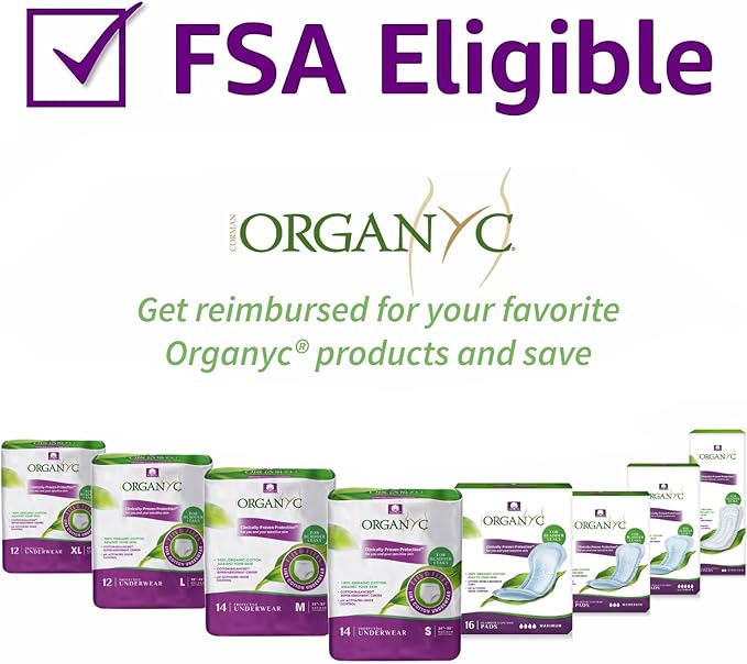 Organyc Bladder Control Underwear for Women - Organic Cotton Protective Underwear for Incontinence, Leak Protection, Odor Protection and Sensitive Skin, Large, 48 Count