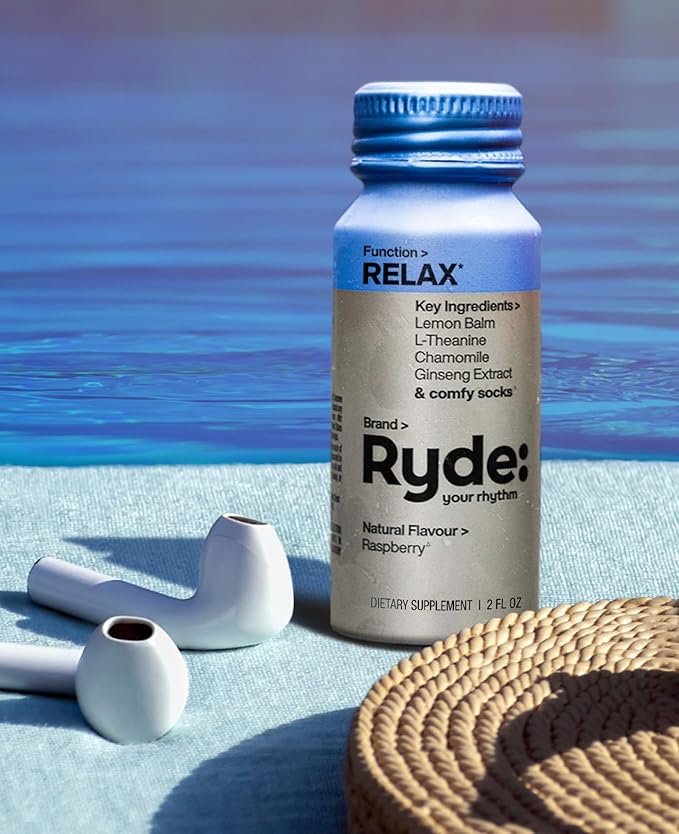 Ryde: Discovery Pack | Energize, Focus & Relax Shots | Green Tea Caffeine, Taurine, Ginseng, B Vitamins, L-Theanine, Lemon Balm, Chamomile | 0 Calories, 0 Sugar | Variety Pack – Try Them All (6 Pack)