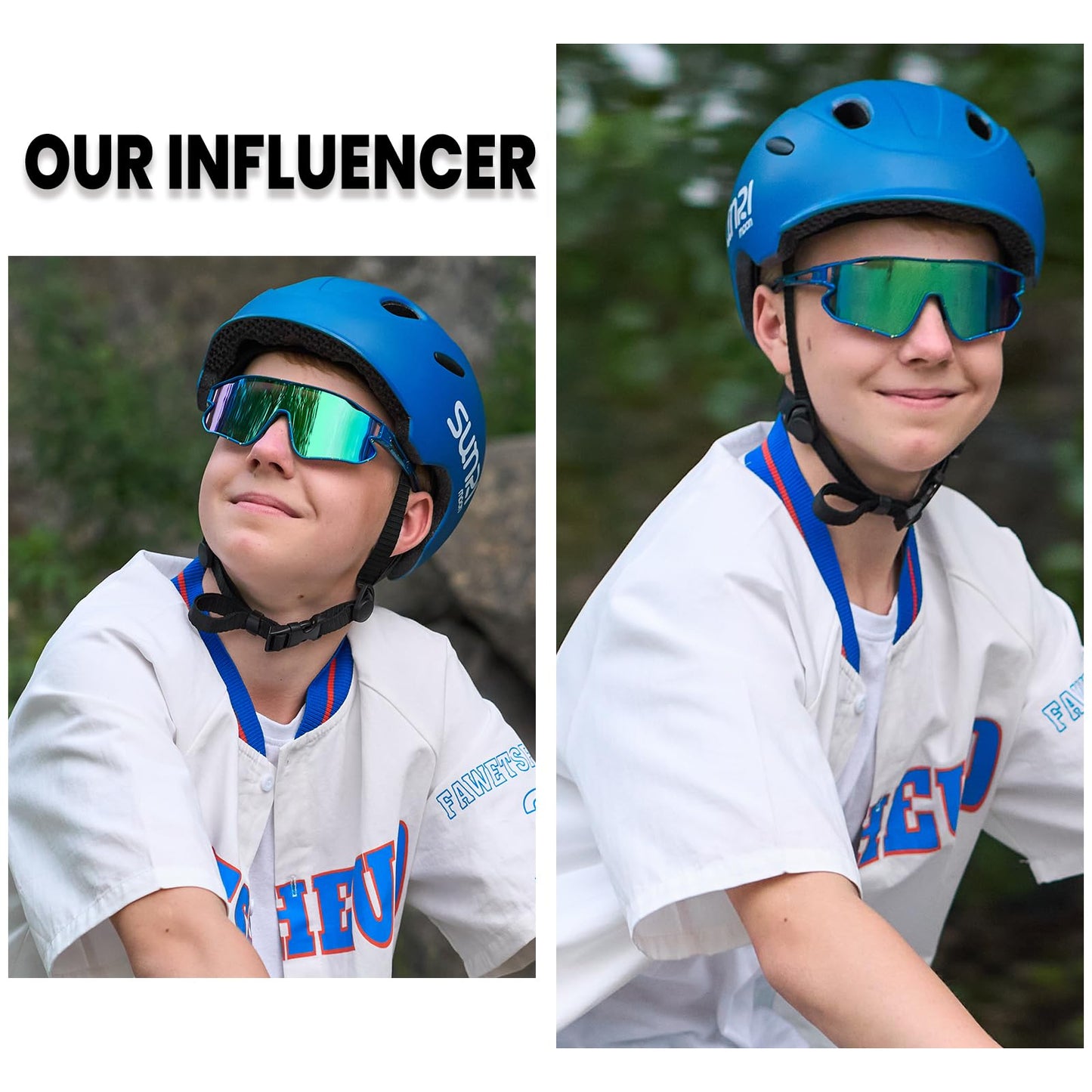 DUCO Kids Sunglasses Youth Baseball Sun Glasses Lightweight TR90 Frame UV400 Sports Cycling Shades for Boys Girls DK268