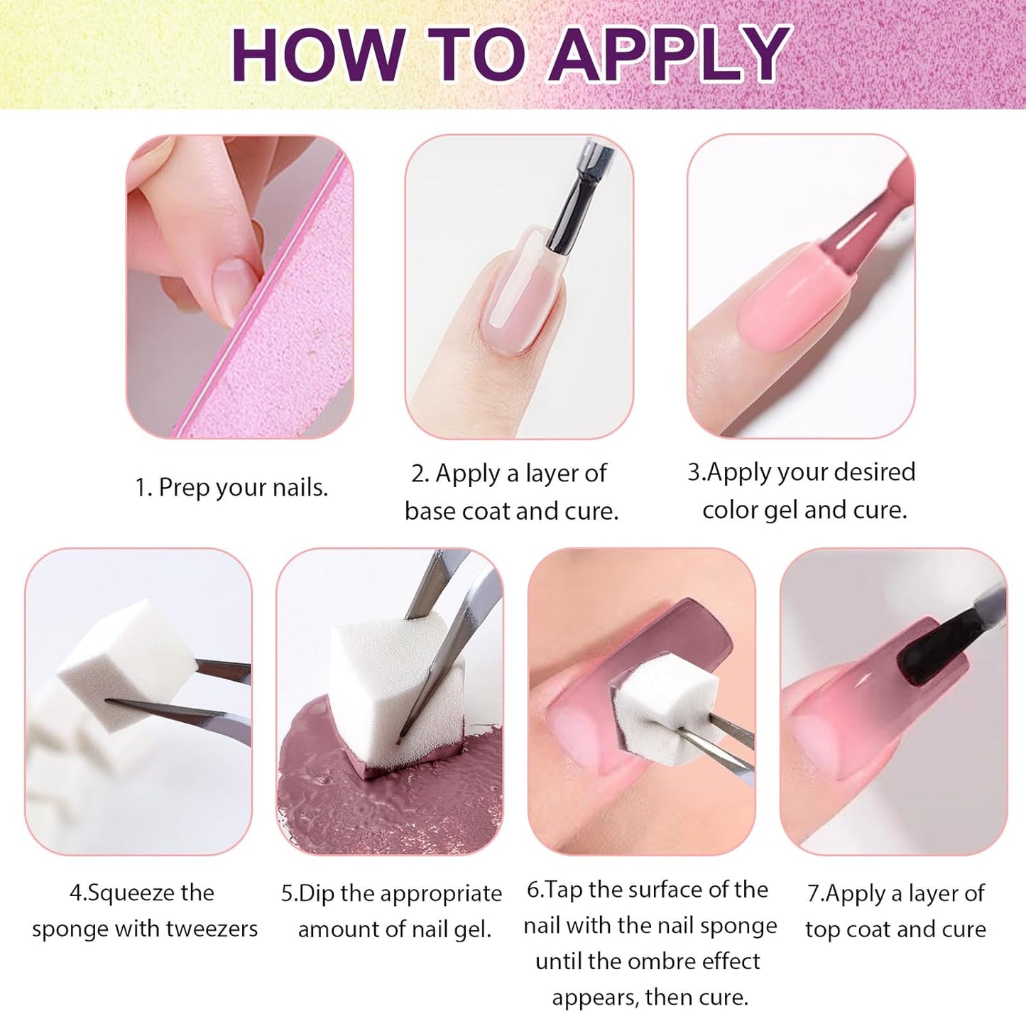 Gradient Painting Gel, 12 Bright Colors Ombre Gel Nail Polish for Pigment Pat Aura Nails, French Manicure DIY Nail Art Long-lasting No-wipe Candy Palette Jam Jar Colors