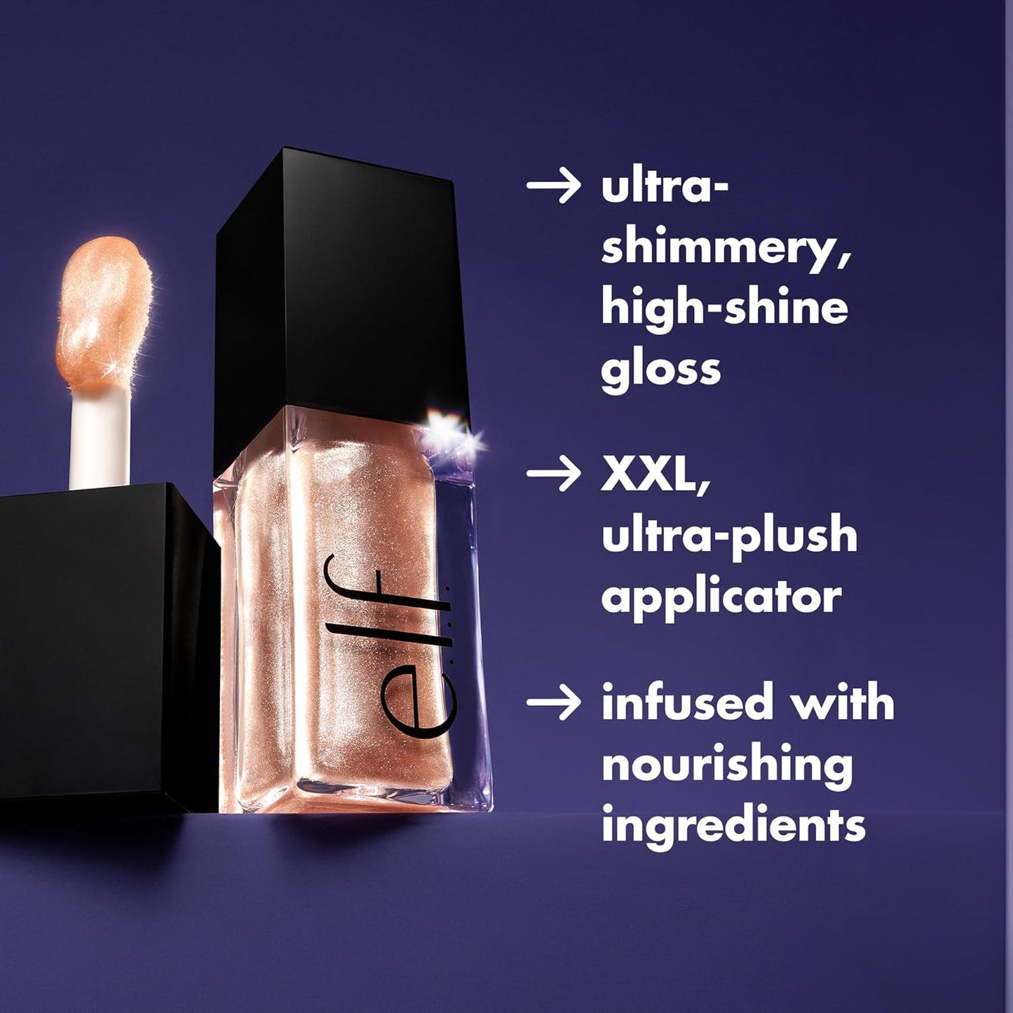 e.l.f. Glow Reviver Lip Oil, Nourishing and Hydrating with High-Shine Glimmer Finish & Sheer Wash Of Color, Minty Scent, Non-Sticky, Vegan & Cruelty-free, Princess Cut