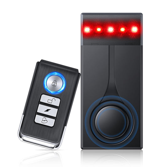 108dB Car Alarm System, Vehicle Anti-Theft Vibration Sensor Alarm & Red Light, Wireless Remote Anti Theft Car Device with Magnetic Install Design for Car, Truck (Upgrade 4.0)
